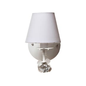 Arandela 1 Lâmpada Flor Branca Quarto Bebê Infantil
