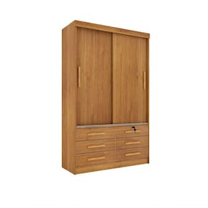 Guarda Roupa Casal Chicago 2 Portas 6 Gavetas S/Espelho Tcil Cinamomo