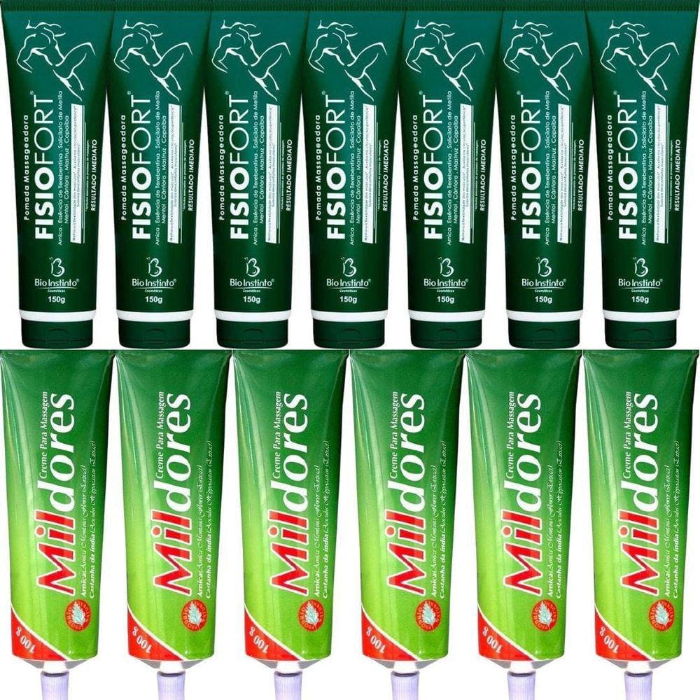 Revenda 7 Pomada Fisiofort + 6 Creme Para Massagem Mil Dores
