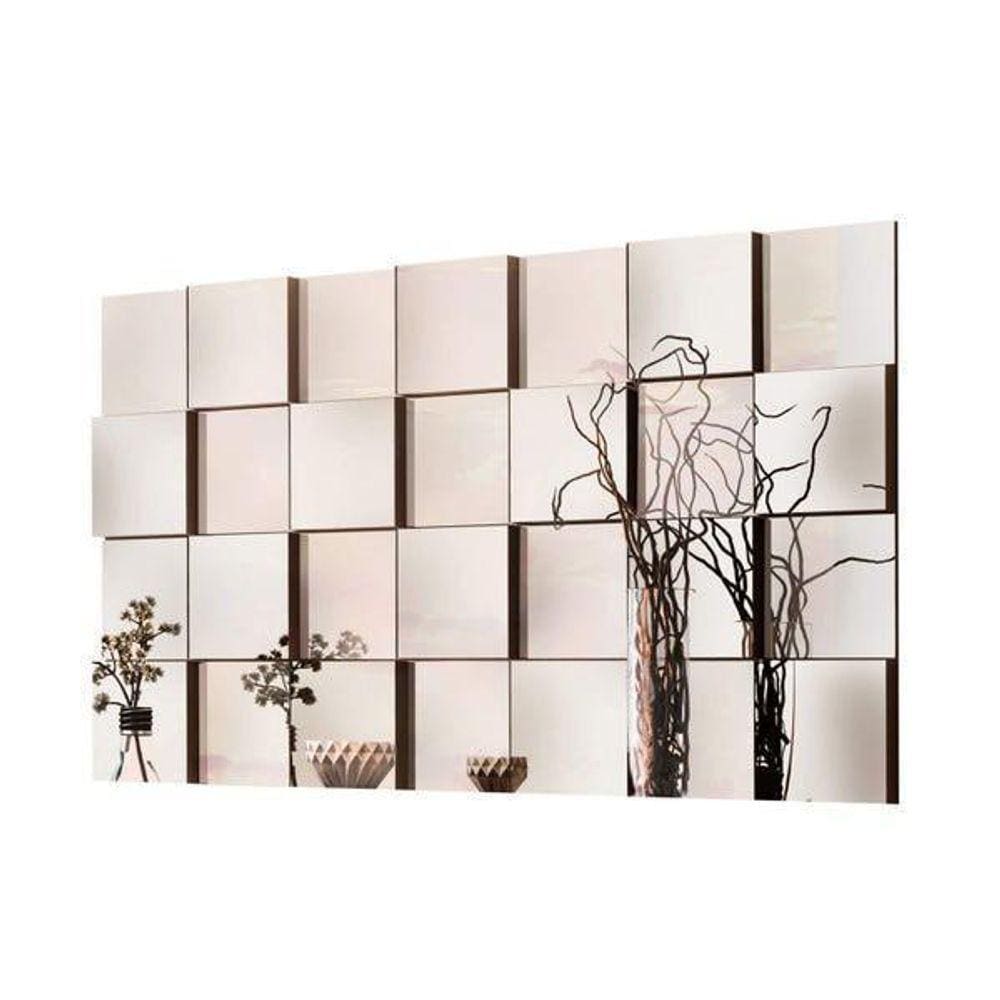 Espelho Decorativo 3D Placa Vidro Liverpool Montável 28 Pçs