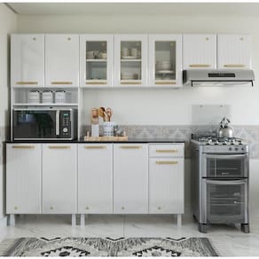 Cozinha De Aço Compacta Telasul Diamante 4Pçs C/ Kit Branco