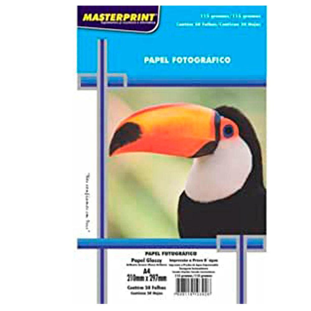 Papel fotográfico A4 115 gramas Glossy 50 folhas