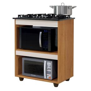 Balcão Para Cooktop 5 Bocas Turim Kaiki Moveis Nature/Off White