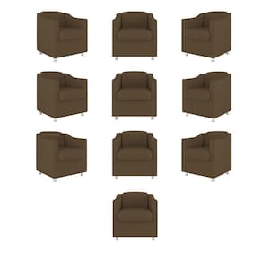 Kit 10 Poltronas Tilla Consultório Recepção Suede Balaqui Decor Cor:marrom