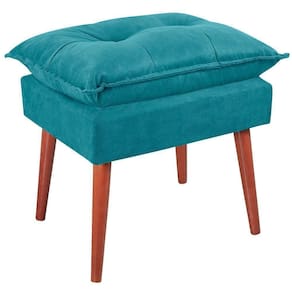 Puff Puf Opall Pes Palito 55x40cm Suede Azul Mpassos Azul
