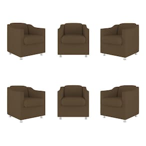 Kit 06 Poltronas Sala De Espera Clinica Suede Balaqui Decor Cor:marrom