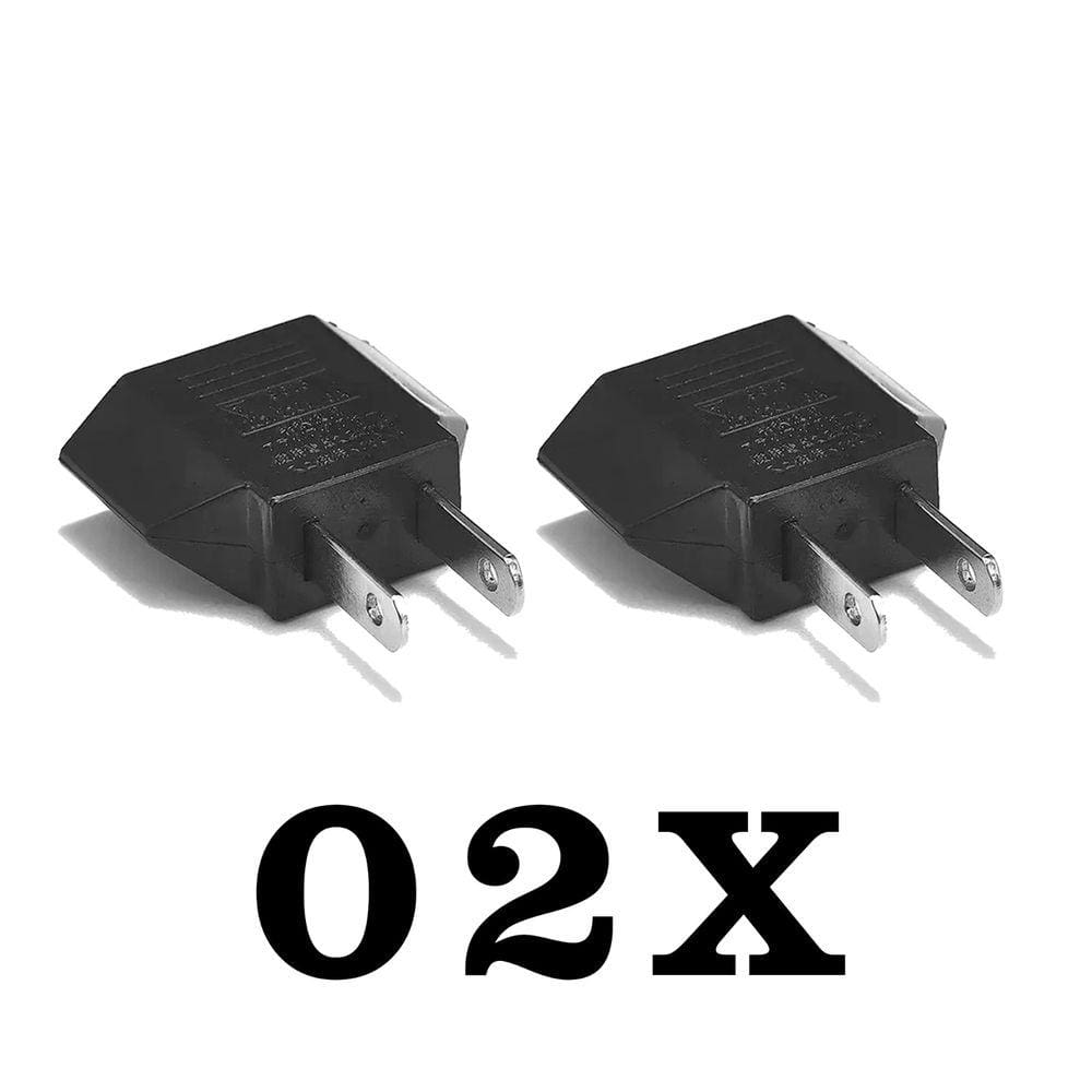 Kit C/ 02 Adaptador Tomada Americano Brasileiro X Chato