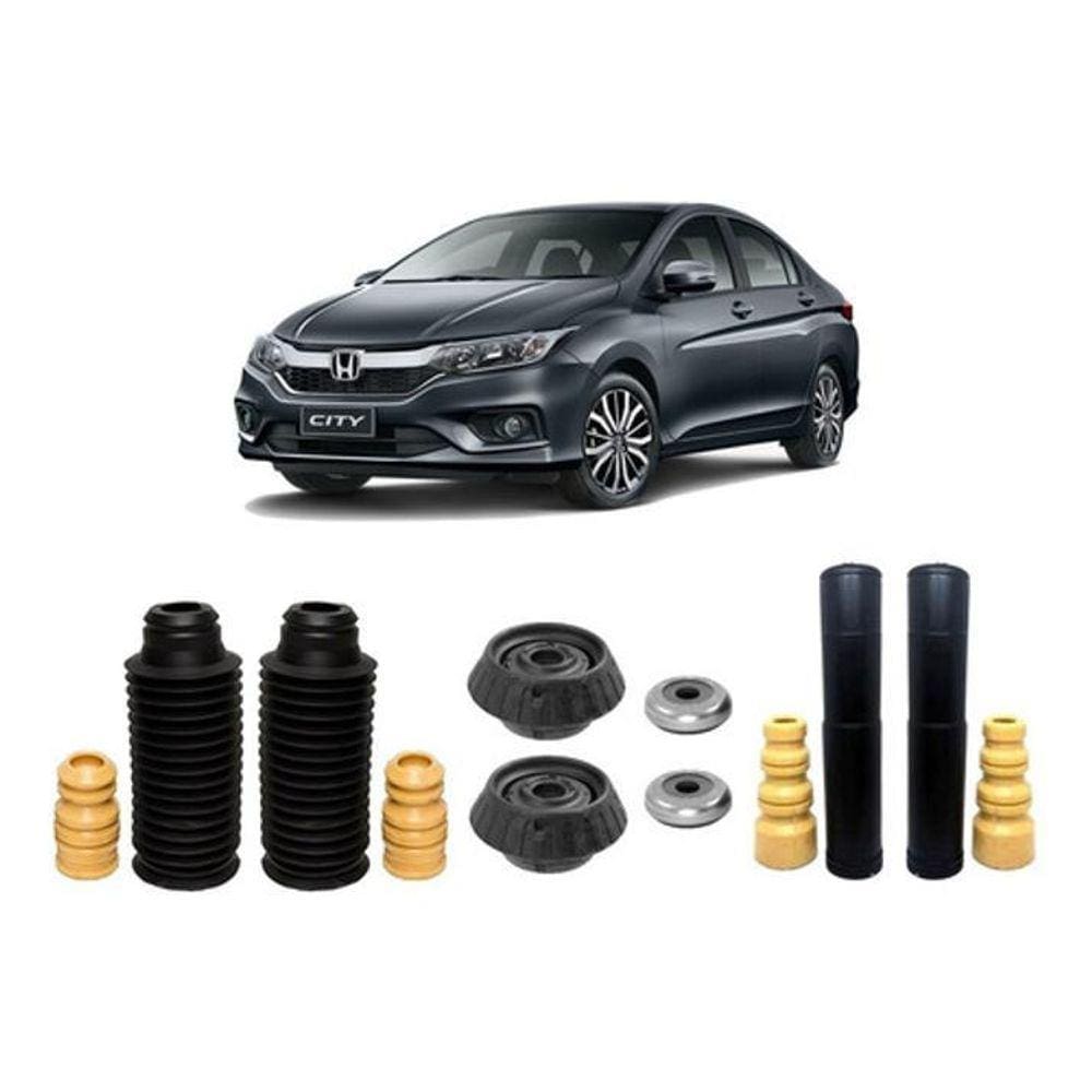 Kit 4 Coxim Dianteiro Batente Traseiro City 2018 2019 2020