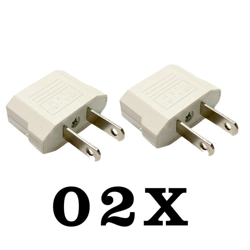 Kit 02 Adaptador Tomada Americano Brasileiro X Chato *branco