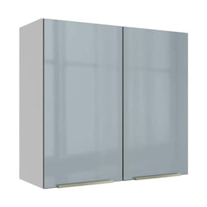 Armário Aéreo 70 Cm 2 Portas Branco/cinza Lux Madesa Branco/cinza