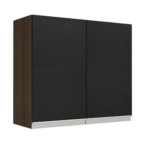 Armário Aéreo 70 Cm 2 Portas Rustic/preto Glamy Madesa Rustic/preto