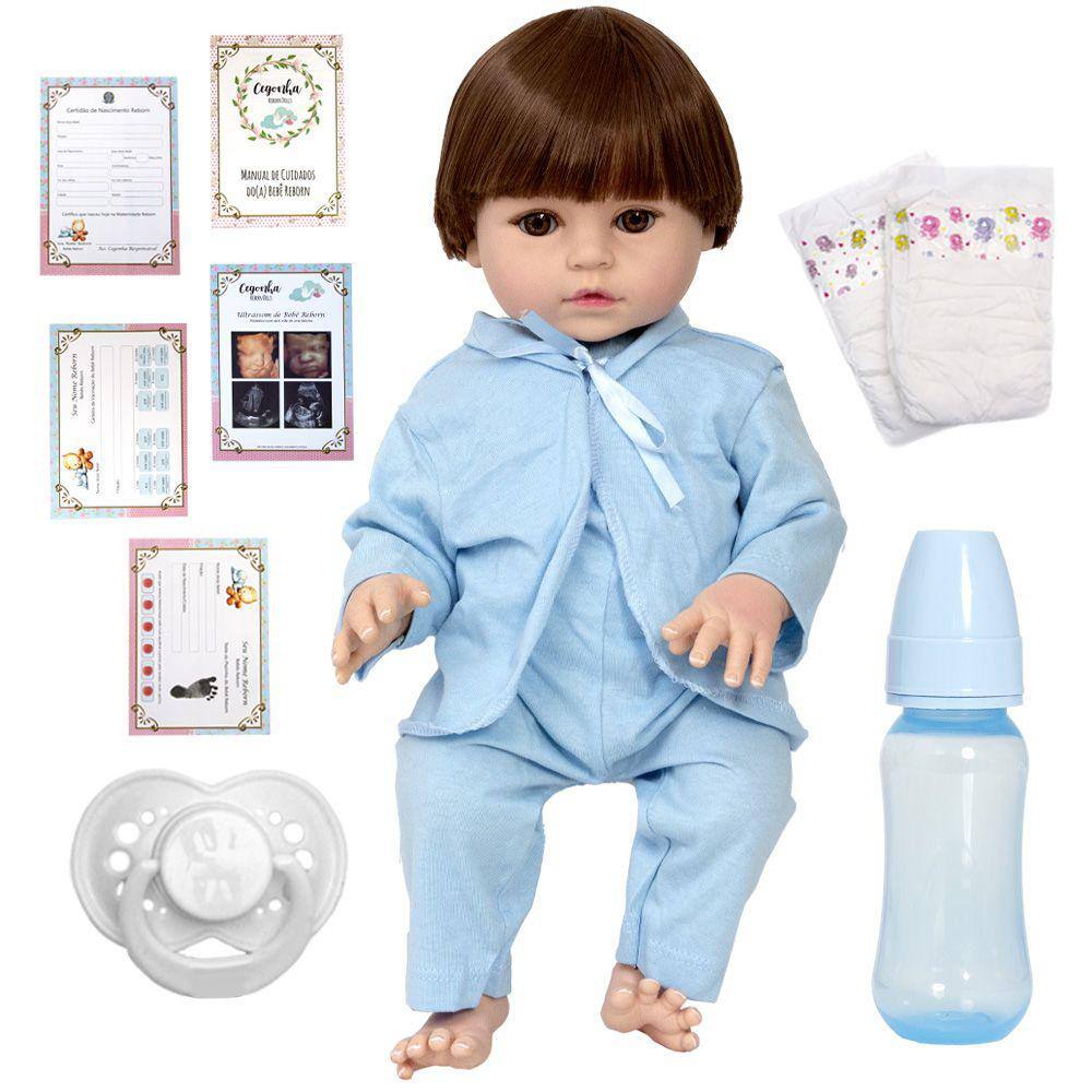 Bebê Reborn Silicone Boneca Mariana Delicada 48 cm 