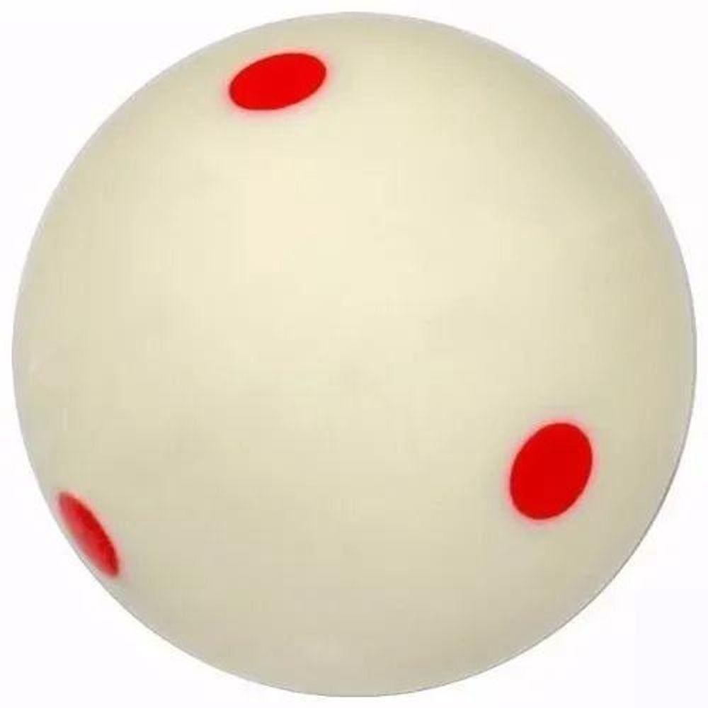 Bola Treino Mira Six Red Point 54mm Branca Bolão Sinuca Bilh