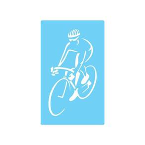 Stencil De Parede Tamako Ciclista - 55 X 90Cm - Ref 364