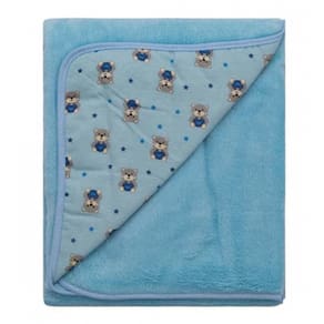 Manta Soft Dupla Face Bublim Urso Cinza 100% Algodão Bichinhos