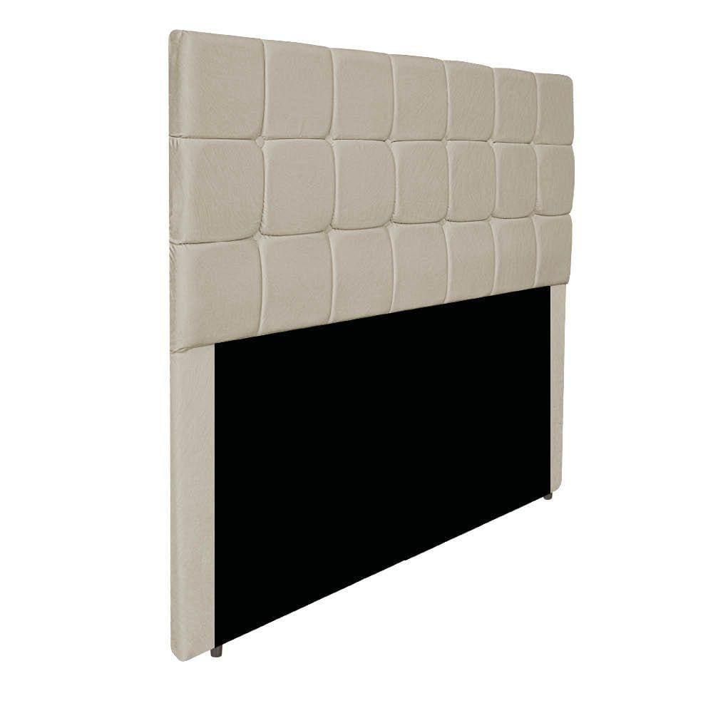 Cabeceira Estofada Manchester 140 Cm Casal Suede - Adj Decor Cor Bege