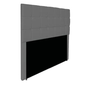 Cabeceira Estofada Manchester 140 Cm Casal Linho - Adj Decor Cor Cinza Escuro