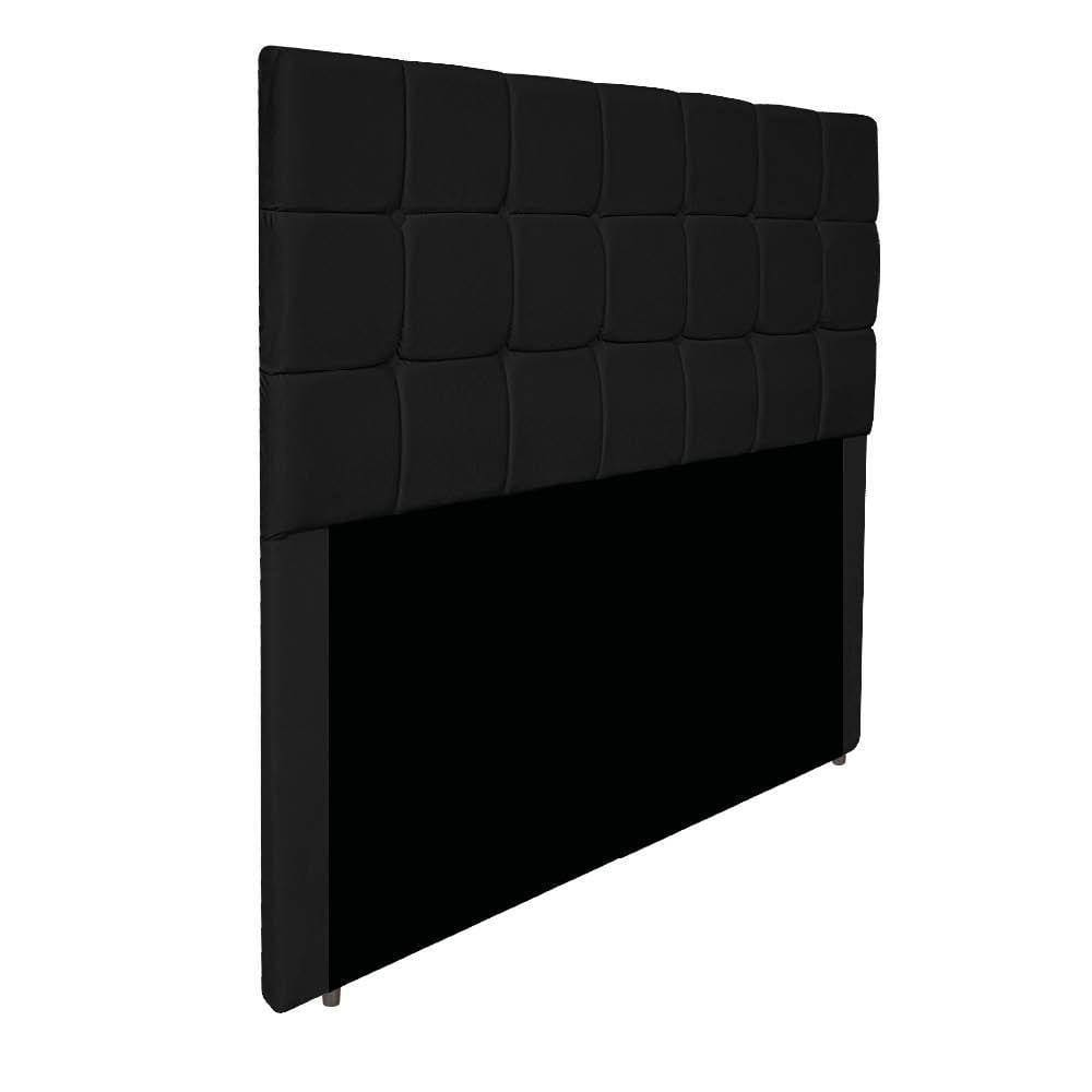 Cabeceira Estofada Manchester 140 Cm Casal Suede - Adj Decor Cor Preto