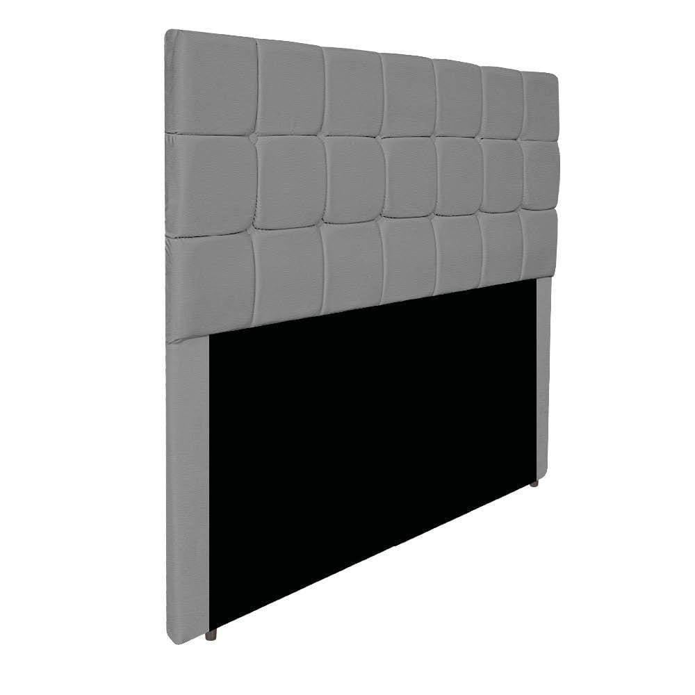 Cabeceira Estofada Manchester 140 Cm Casal Corano - Adj Decor Cor Cinza