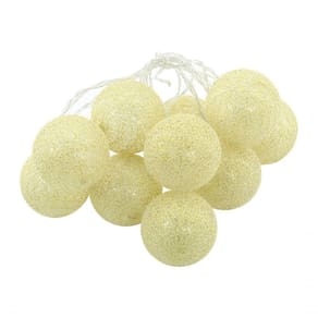 Cordão Fio De Luz Luminária De Bolinhas Dourado Led 10 Bolas 1,80m à Pilha