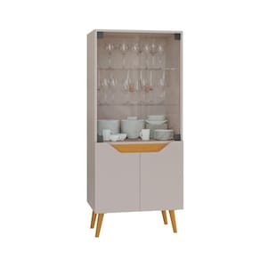 Cristaleira 4 Portas Plena Candian Jcm Movelaria Off White/Cinamomo