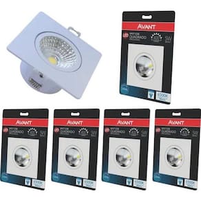 Kit 10 Spot Led Supimpa 5W Quadrado 6500K Branco Frio