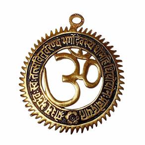 Om Mandala Decorativo De Metal Dourado 13,5Cm