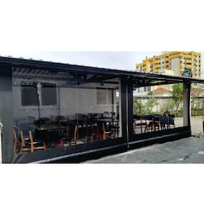 Toldo Cortina Preto c/ visor - 2,50m x 2,30m - kit completo