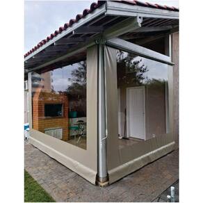 Toldo Cortina Bege c/ visor - 2,10m x 3,00m - kit completo
