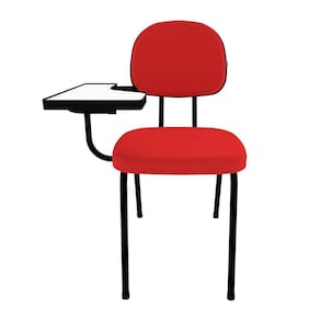 Cadeira Para Escritório sem Porta Livros Universitária Ecoflex Vermelho