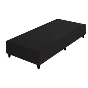Base Box Solteiro Reforçado Arte Cúbica Estofados Itália 37x88x188cm Preto