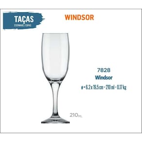 06 Taça Windsor 210Ml - Champanhe Espumante Frisante