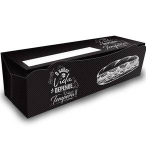 Embalagem Para Cachorro Quente Delivery 20Cm - Preto - 200Un