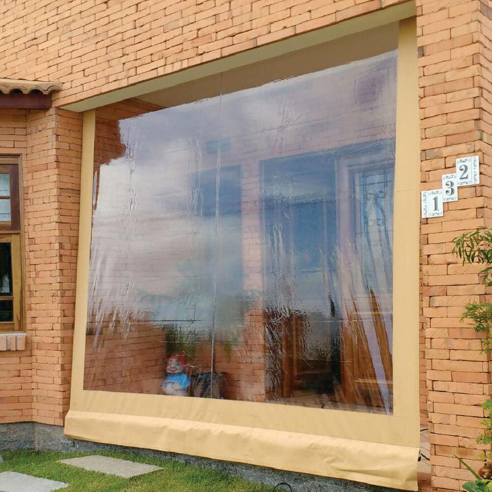 Toldo Cortina Ocre c/ visor - 1,90m x 1,70m - kit completo
