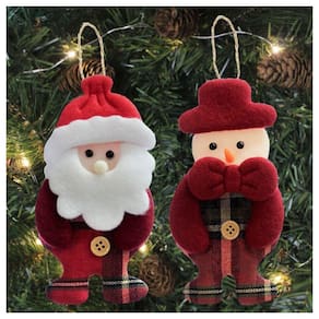 Kit 18 Peças Enfeite árvore Natal Pendente Papai Noel Boneco De Neve 14cm
