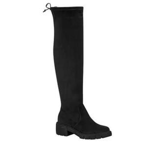 Bota Montaria Moda Chic Cano Alto Com Detalhe Minimalista de Amarração
