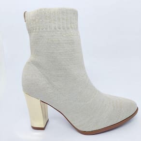 Bota Cano Curto Moda Chic de Salto com Cano Estilo Meia Elegante