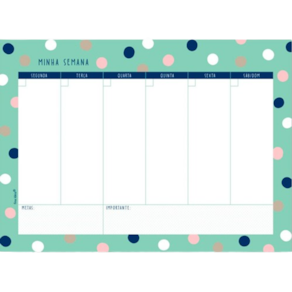 Bloco Planner Semanal 52 fls 90g Poá Fina Ideia