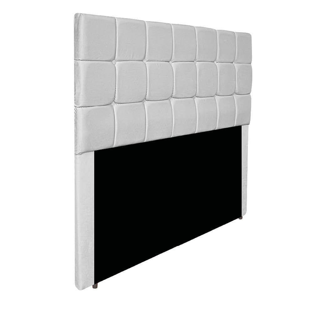 Cabeceira Estofada Manchester 160 Cm Queen Size Suede - Adj Decor Cor Branco