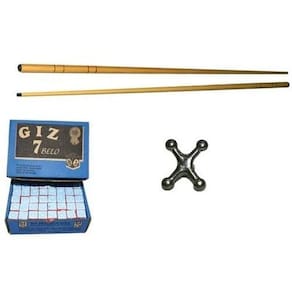 Kit 2 Taco 1,45+ 144 Giz Azul+ 1 Cruzeta Alumínio Bilhar