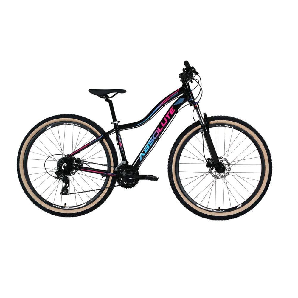 Bicicleta Aro 29 Absolute Hera Feminina Câmbios Shimano 24v K7 Freio a Disco Hidráulico Garfo Com Trava Pneu Faixa Bege - Preto