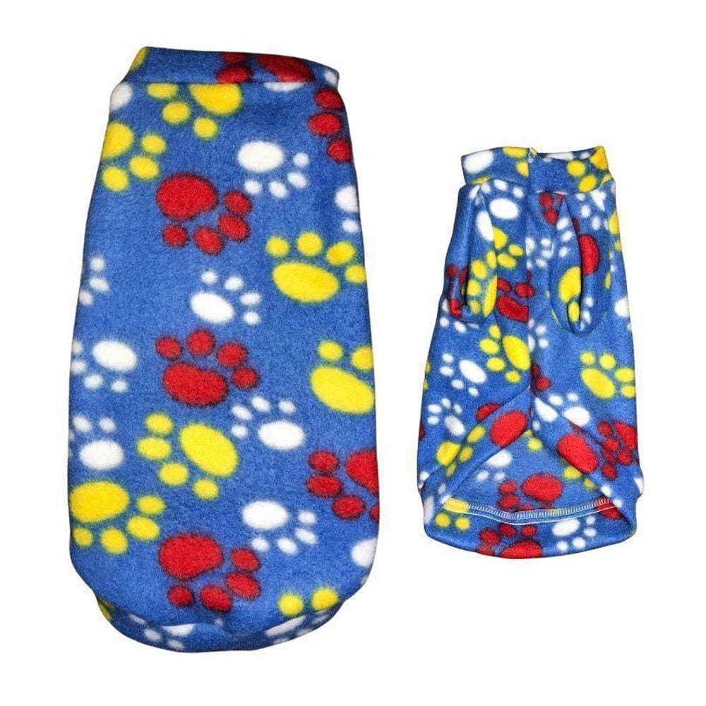 Roupa Para Cães - Suéter De Inverno Azul Patas Pp