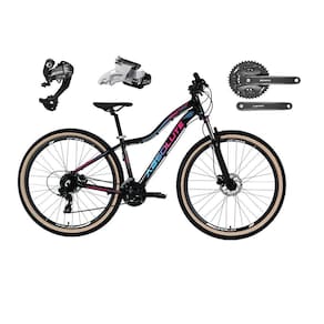 Bicicleta Aro 29 Absolute Hera Feminina Câmbios Shimano Altus 27v Freios Hidráulicos Garfo com Trava no Guidão Pneu com Faixa Bege - Preto