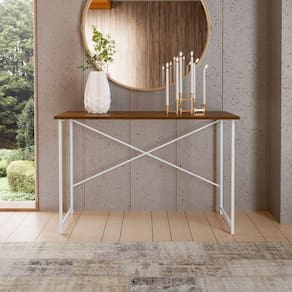Aparador Estilo Industrial 90 Cm Miami Klm Móveis Imbuia/ Branco