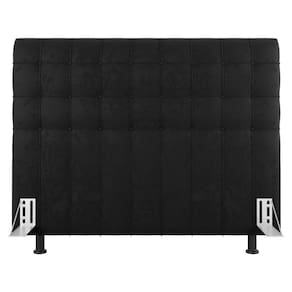 Cabeceira Cama Box Casal Queen Size Dahlia 160Cm Com Frame Sintético Preto - Abmaza