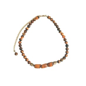 Choker Gargantilha 40 Cm Em Pedra Olho De Tigre