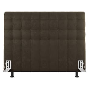 Cabeceira Cama Box Casal Queen Size Dahlia 160Cm Com Frame Suede Marrom - Abmaza