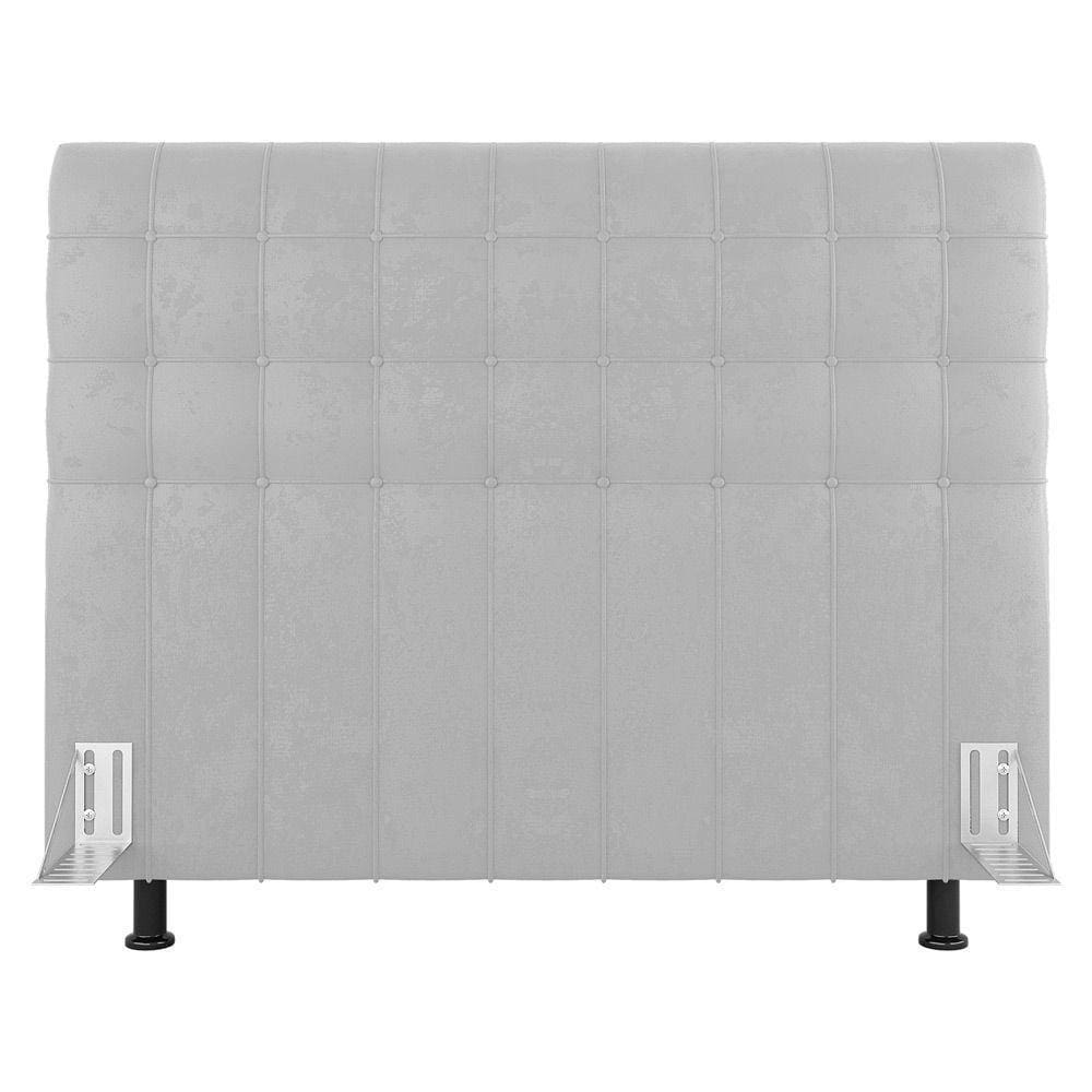 Cabeceira Cama Box Casal King Size Dahlia 195Cm Com Frame Sintético Branco - Abmaza
