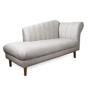 Divã Recife Veludo Cinza 165 Cm Pés Chanfrado Castanho - D`rossi