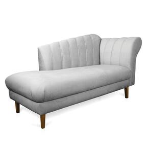 Divã Recife Suede Cinza 165 Cm Pés Chanfrado Castanho - D`rossi